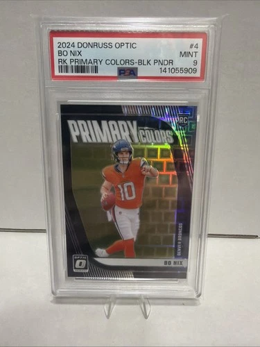 2024 Panini Donruss Optic - Primary Colors Bo Nix #4 Black Pandora Prizm /25 RC