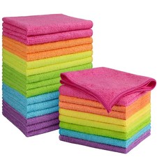 Orighty Microfiber Cleaning Cloth, Cleaning Rags, 24 Pack, 12x11 in  Microfi...