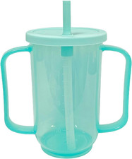 Qancesd Adult Sippy Cups for Elderly 12Oz Sippy Cup with 2 Handles No Spill Cups
