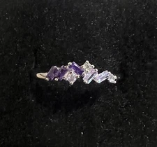 Bomb Party Ring sz 11 RBP3149 Sterling Club Lavender Quartz Violet CZ/.925 Silve