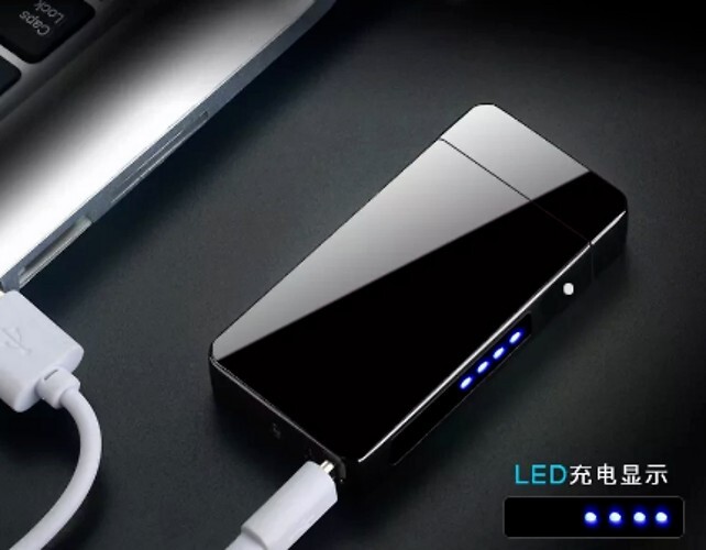 2023NEW Dual Arc Windproof Flameless Lighter with LED power display USB Touch Me