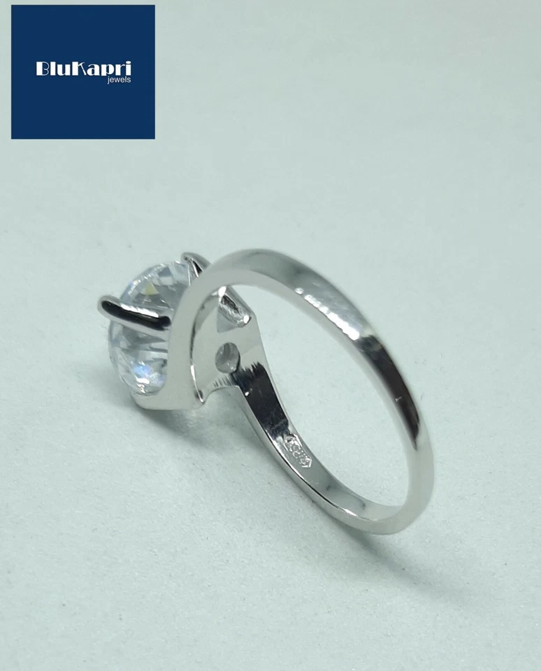Anello Donna in Argento 925 Solitario 3,5 kt 10mm - Immagine 4 di 4
