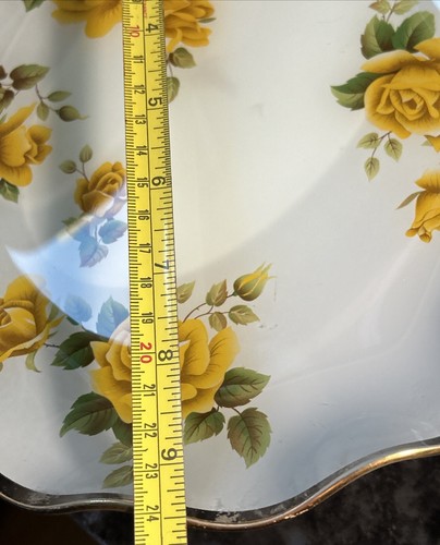 Vintage James Clarke And Sons English Stoke Glass Cake Platter Scalloped - Picture 8 of 12