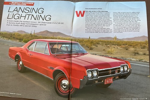 1966 OLDSMOBILE 4-4-2 W-30 PILLARED COUPE 7 PG COLOR Article