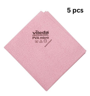 Vileda Professional 38x35 cm PVA Micro Microfibre Cloth Red x 5pcs