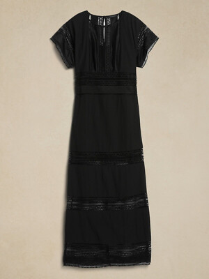 BANANA REPUBLIC XSP Auriene Lace Maxi Dress XS Petite Black NEW #632480 |  eBay