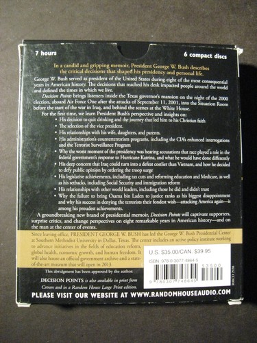 DECISION POINTS Abridged 6 CD Set Read by the Author: George W. Bush - Picture 3 of 5