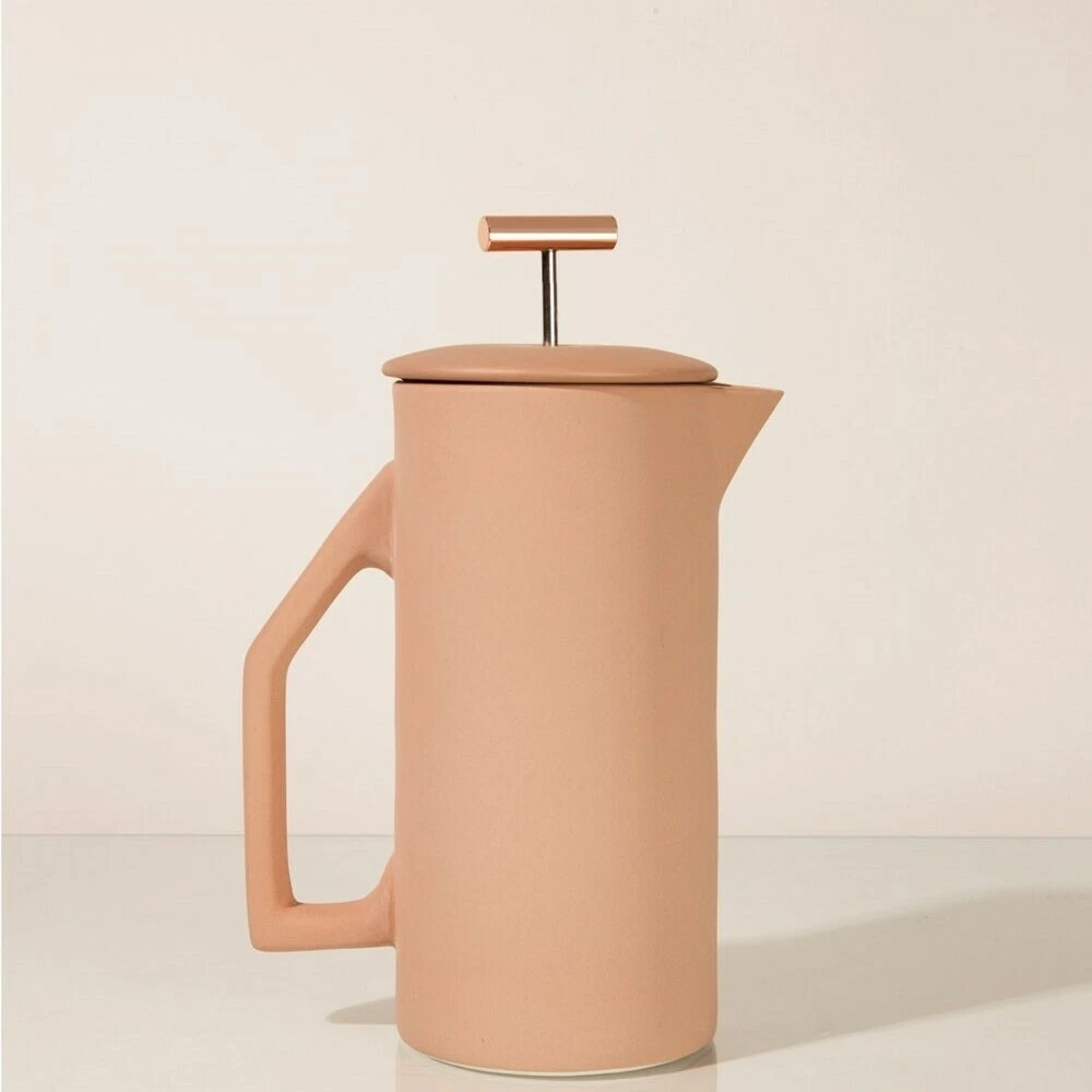 Ceramic French Press Coffee Maker in Sand