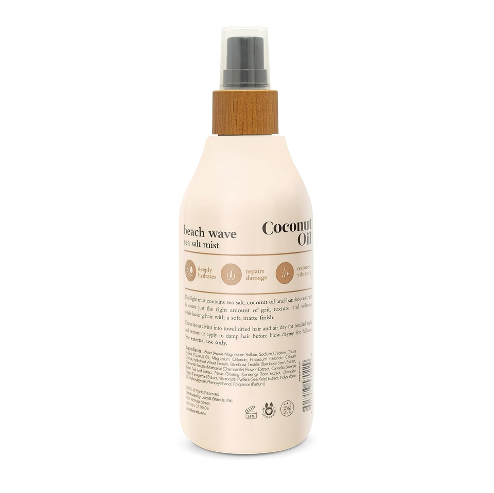 Coconut Oil Beach Wave Sea Salt Mist Spray Creates Volume and Tousled Waves, T eBay