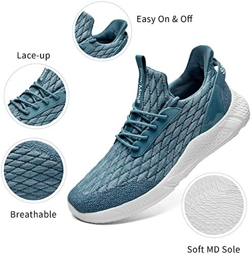 Men's Running Shoes Air Knit Mesh Breathable Sport. Shoes.Shock Cushioning - Picture 102 of 258