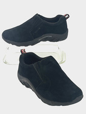 Merrell Boys Black Suede Jungle Moc Shoes Size 5 M Hiking Walking Slip On