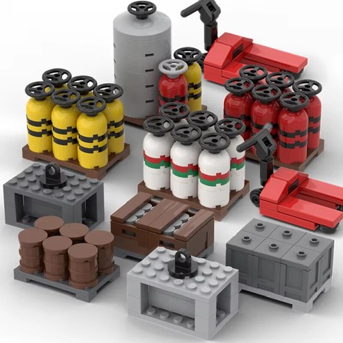 MOC Fuel Gas Tank Wine Barrels Forklift For LEGO Building Blocks Set - Picture 7 of 17