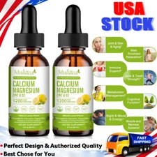 Calcium Citrate Magnesium Zinc Liquid w/ Vitamin D3 High Absorption Plant