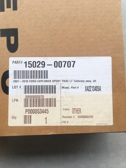 NUEVO CONJUNTO DE FAROS TRASEROS IZQUIERDO FORD EXPLORER SPORT TRAC 2007-2009 8A2Z 13405 A Foto 4 de 4