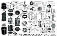 Curta Calculator Poster, New Black & White, 24 1/2" x 16"