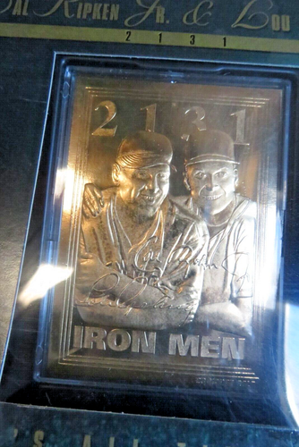 1995 CAL RIPKEN JR/LOU GEHRIG Bleachers 23KT® Gold IRON MEN SEALED 2131 Card - Bild 3 von 19