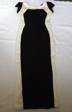 BNWOT TFNC LONDON BLACK & WHITE LONG MAXI BODYCON PENCIL DRESS CHEST 32" 81cm