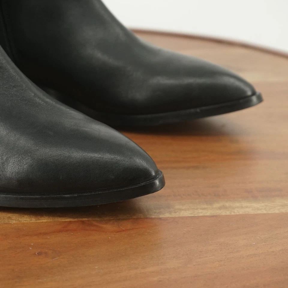 Botas Seychelles para mujer de tacto suave sobre la rodilla de cuero negro tacón ancho talla 6 Foto 3 de 4