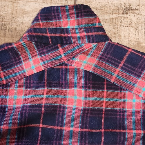 Billabong Women's Large Flannel Red Teal Long Sleeve Snap-up Shirt 100% Cotton - Picture 10 of 13
