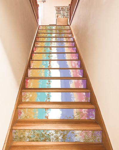 3D Color Mixing 600 Stair Risers Decoration Photo Mural Vinyl Decal Wallpaper - 第 3/6 張圖片