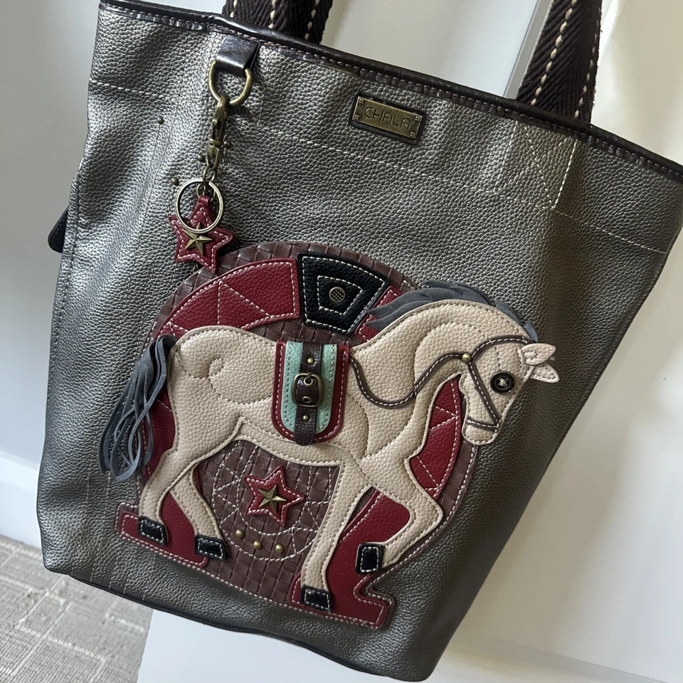 Bolso de Hombro Hobo Caballo Chala Cuero Vegano Ecuestre Foto 2 de 4