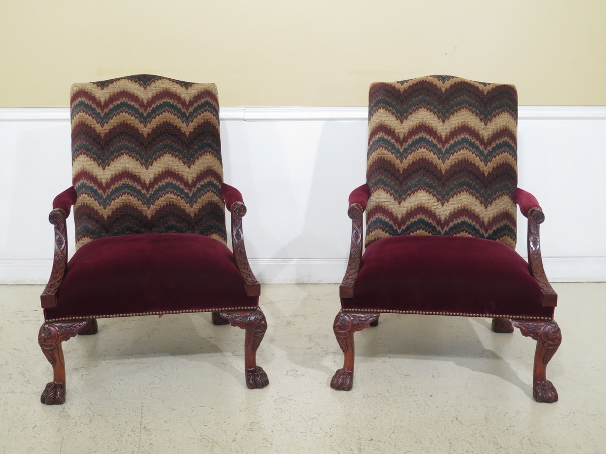 31472EC/73EC: Pair HENREDON Natchez Collection Mahogany Arm Chairs.