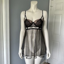 Victoria  s Secret babydoll sheer slip chemise dress 34C