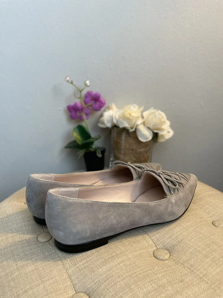 Pajarita plana para mujer French Connection "Gesine" gamuza gris - talla 7,5 Foto 4 de 4