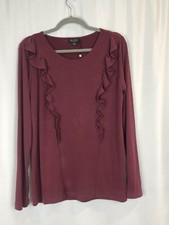 Stitch Fix Soaked in Luxury Maroon Ruffle Fro...