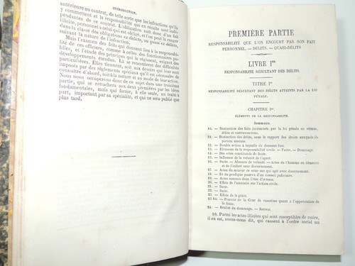 Lot livres anciens. Droits & arrêts, 1867 - Traité des responsabilités - Civil - Picture 10 of 10