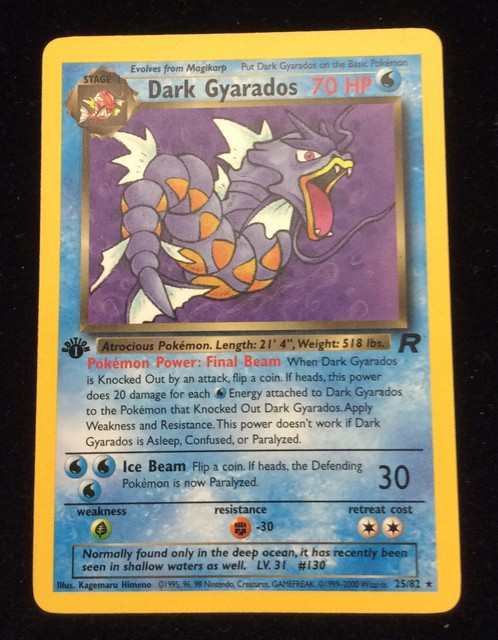 Pok mon TCG Dark Gyarados Card 25 82 Team Rocket 1st Edition Non holo 