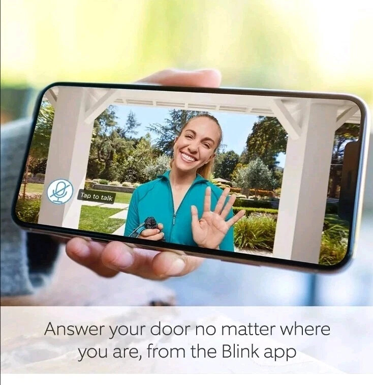 Blink Smart Wi Fi Video Doorbell Wireless Battery Wired Amazon Alexa Black/White