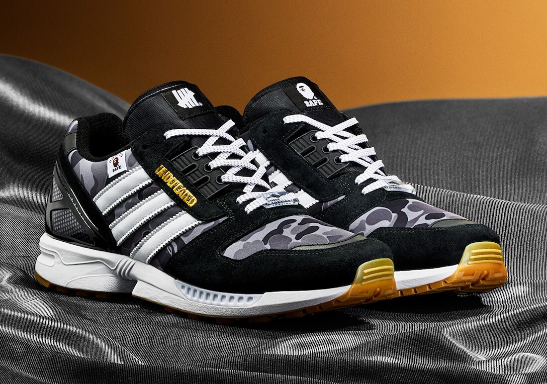 BAPE x Undefeated x adidas ZX 8000 Core Black/Footwear White BAPE x Undefeated x adidas ZX 8000 Core Black/Footwear White