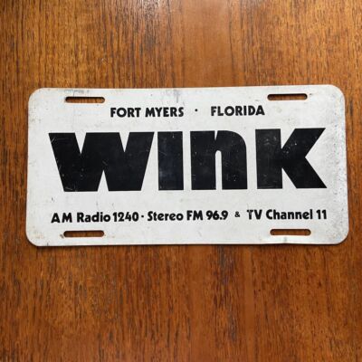 Vintage 80er USA Wink Radio TV Fort Myers Florida amerikanisches Nummernschild