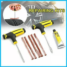 Car Tubeless Tyre Tire Puncture Repair Plug Repair Kit Needle Patch Fix Tool Set