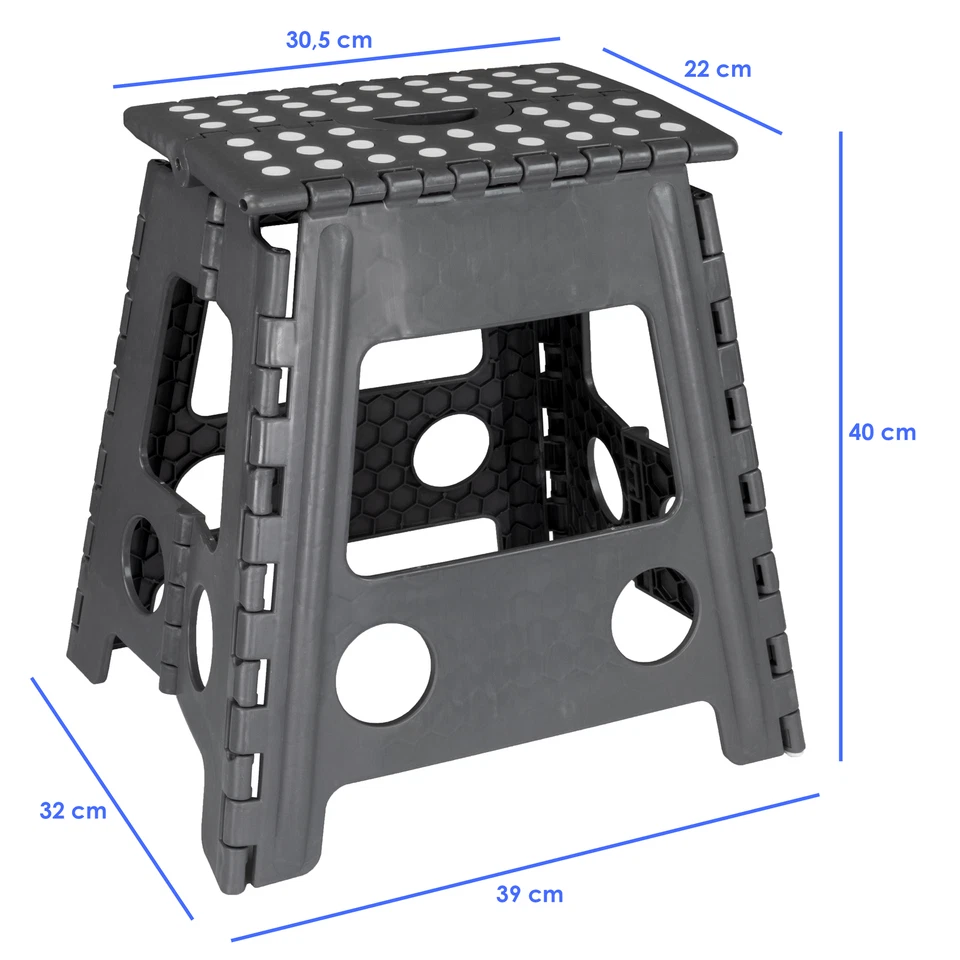 Deco4Me Klapp-Hocker faltbar, bis 150kg belastbar, 1 Stufe, Trittstufe klappbar - Bild 2 von 4