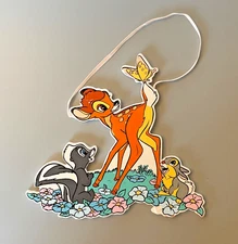 Walt Disney & Kurt S. Adler BAMBI, Flower & Thumper Wooden Ornament Handcrafted