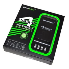 EdisonBright 34 Watts 4 Port USB desktop charger Multi Port f/iphone/ipad/tab