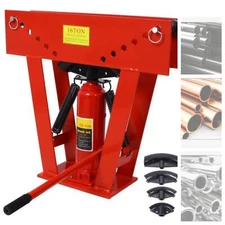 16 Ton Pipe Bender Manual Hydraulic Piping Bending 1/2"Tube Exhaust Tool 8 Dies