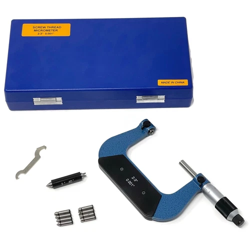 2-3" Screw Thread Micrometer Set, 4 Pairs of Anvils, #400-ST-23