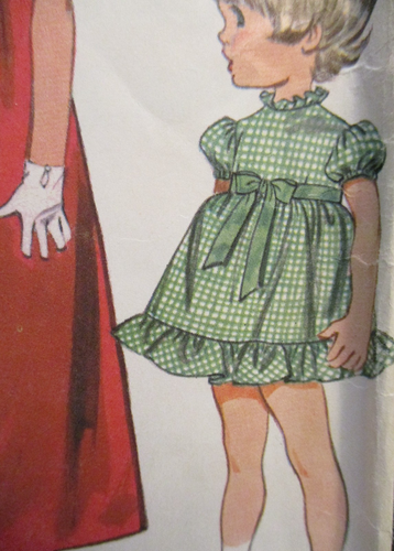 McCalls Muster 9384 Mädchen Kleid Größe 5 B 24" 3 Versionen formeller Schnitt Vintage 1968 - Bild 6 von 12