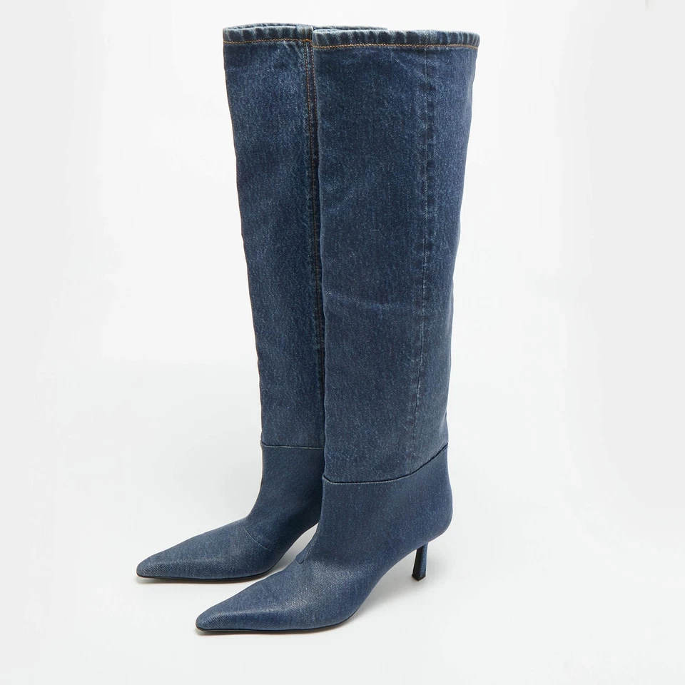Bottes en denim bleu Alexander Wang taille 37 longueur genou - Photo 2/4