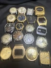 Vintage Watch Lot Repair Movado Seiko Bulova Benrus Novus LED 16pieces  AS IS