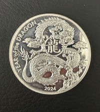 2024 Asahi Refining 1 oz Silver Year of the Dragon - Lunar Series Round - BU