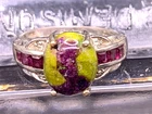 Vintage Sterling Silver Atlantisite and Amethyst ring size 8