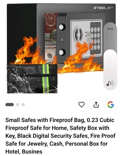 🔥Small Safes with Fireproof Bag, 0.23 Cubic Fireproof Safe for Home ...