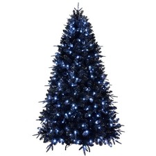 6ft Pre-Lit Black Christmas Tree 350 Lights 1460 Tips for Halloween Christmas
