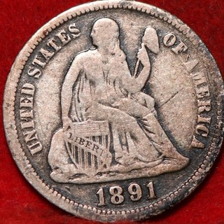 1891 O New Orleans Mint Silver Seated Liberty Dime