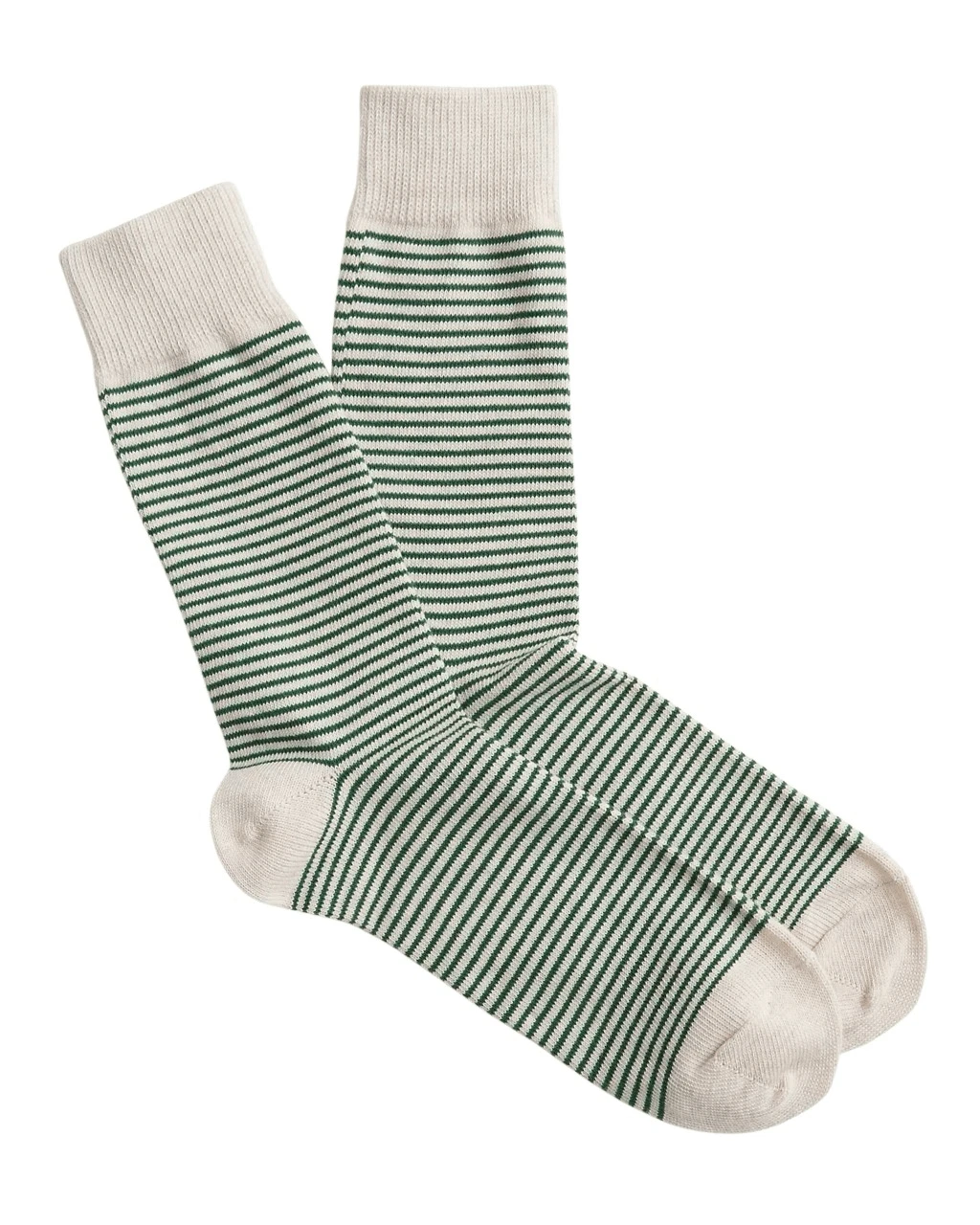 J. Crew Men’s Green Micro Stripe Crew Socks Cotton Blend Classic Everyday, NEW