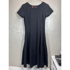 Ruby Ribbon Fit N Flare Skater Dress Black Built in Shapewear Size Small